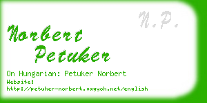 norbert petuker business card